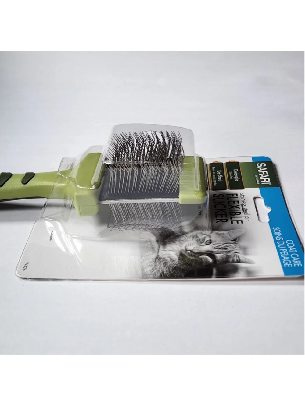 Safari by Coastal Cat Flexible Slicker Brush Stainless Steel Pins Green W426 NEW
